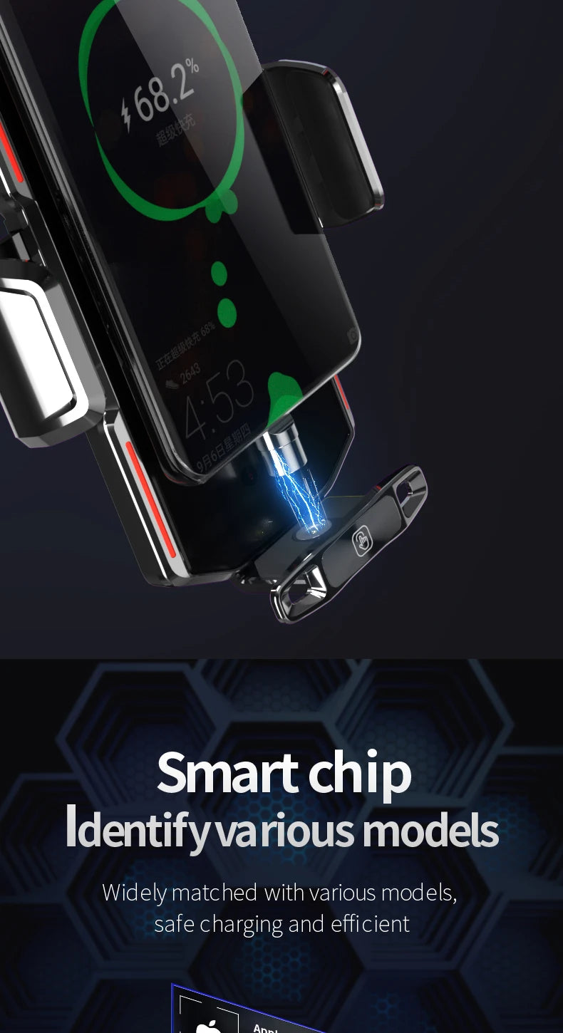 Magnetic Car Phone Holder Wireless 66W Fast Charger - Smarsty