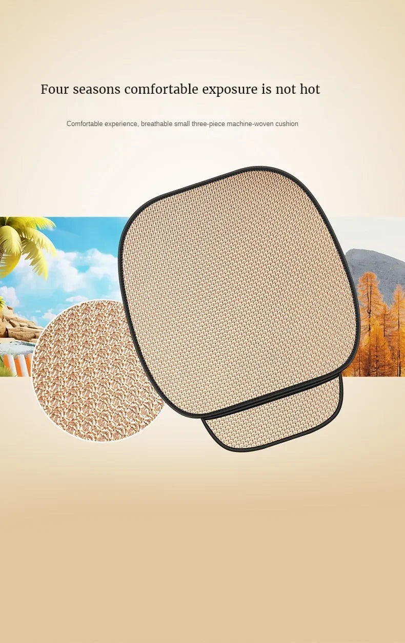Breathable Ice Silk Car Seat Cushion Non-slip and Wear-resistant Solid Color Ice Silk Car Seat Cover, Universal Fit Most Cars