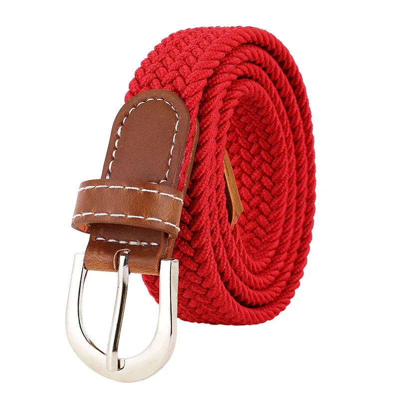 Women Elastic Woven Belt Casual Versatile Denim Accessory - Smarsty