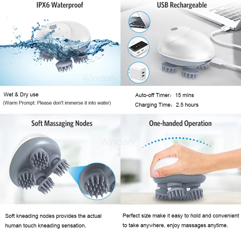 Electric Scalp Massager for Deep Tissue Relaxation - Smarsty