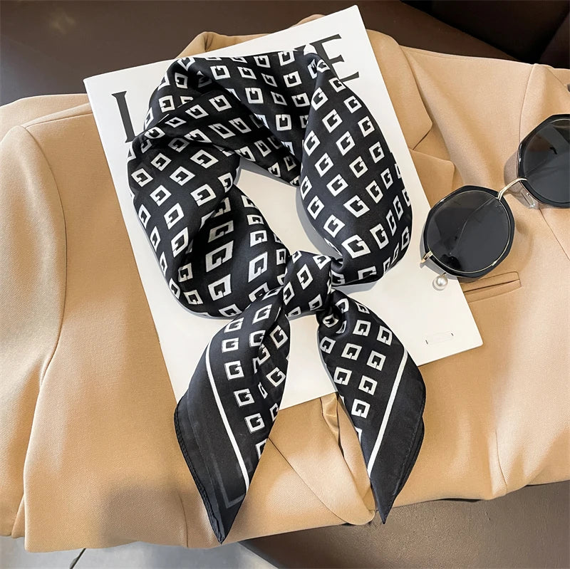 Luxury Silk Square Scarf Soft Satin Neck Hair Tie - Smarsty