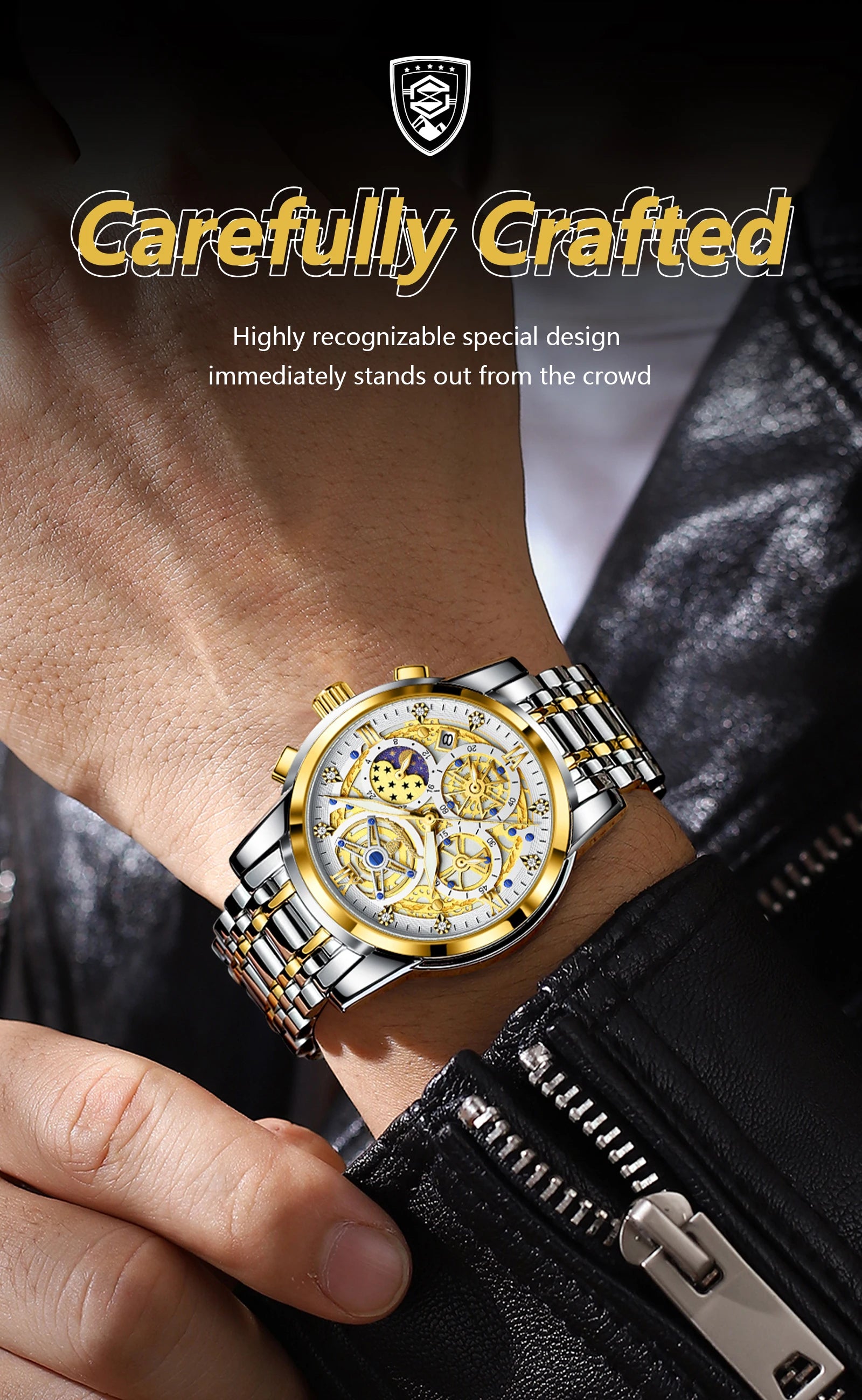 Luxury Waterproof Men's Chronograph Watch with Luminous Date - Smarsty