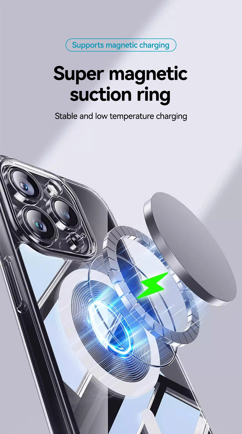 Magnetic iPhone Case Anti Yellow Transparent Slim Cover - Smarsty