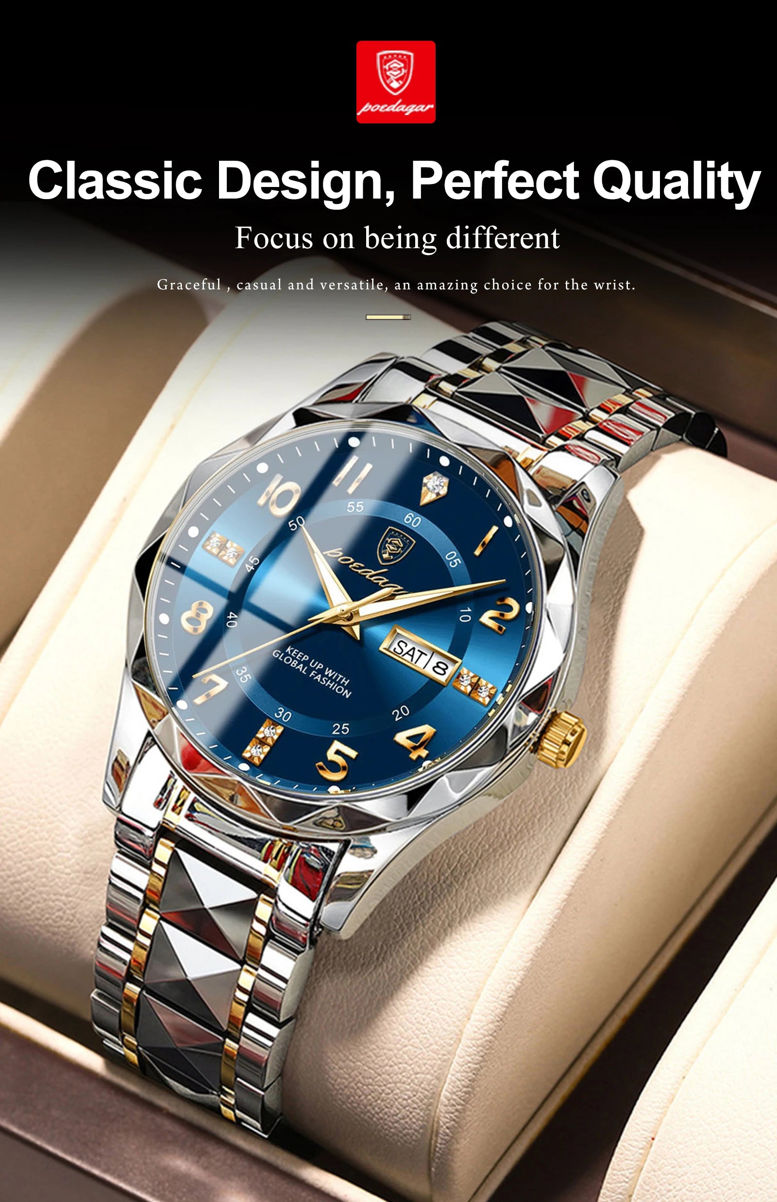 Luxury Waterproof Quartz Watch for Men with Luminous Dial - Smarsty