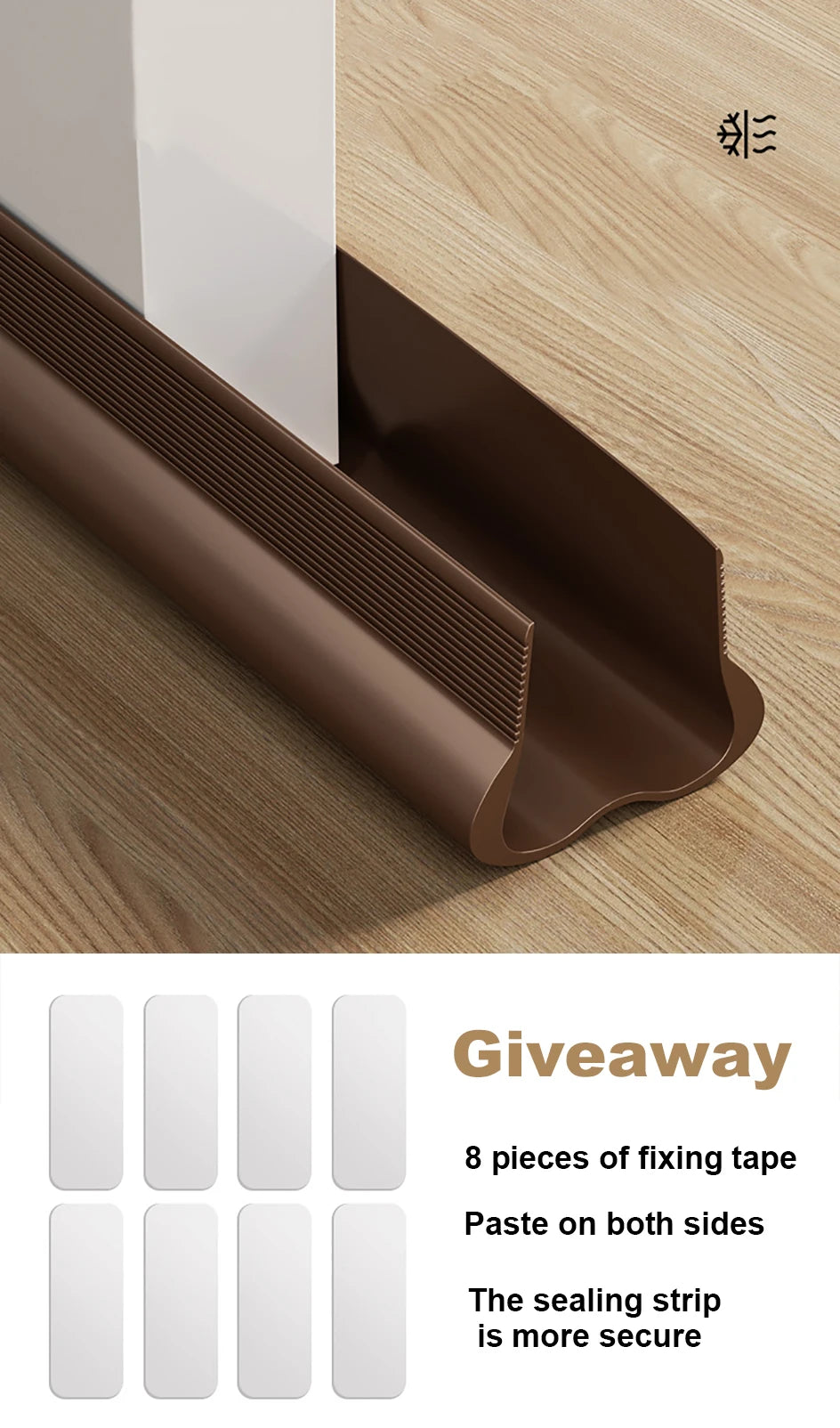 Flexible Door Bottom Sealing Strip Door Gap Soundproofing Wind and Dust Proof Weather Strip Under Door Draft Stopper Tape - Smarsty