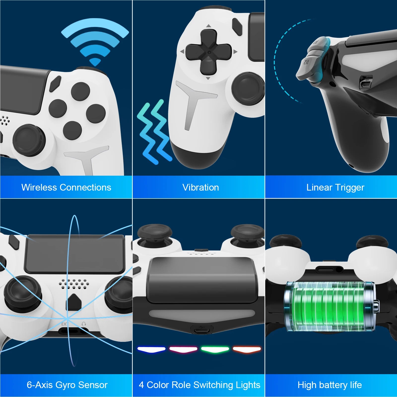 GAMINJA Wireless Gamepad Controller With Dual Vibration - Smarsty