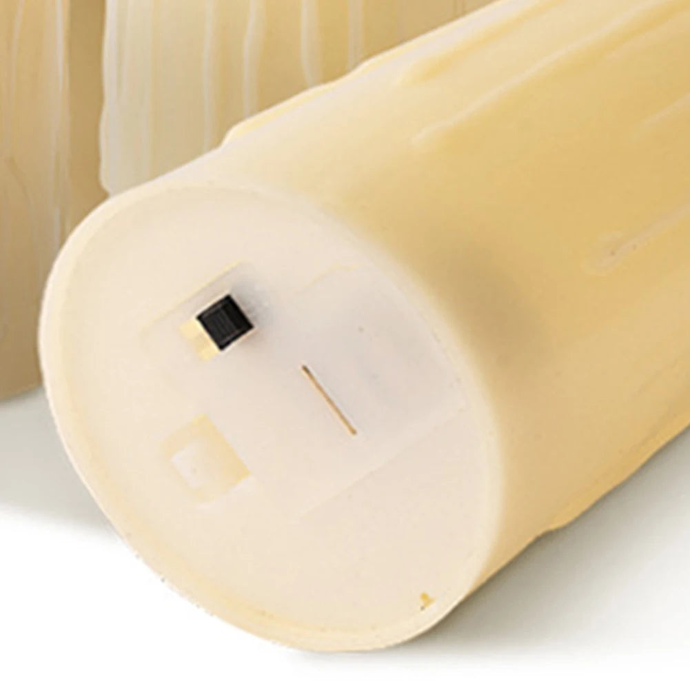 5cm Flameless LED Tealight Battery Operated Simulation Flickering Pillar Candles PP Candles Light Tear Shaped for Party Festive