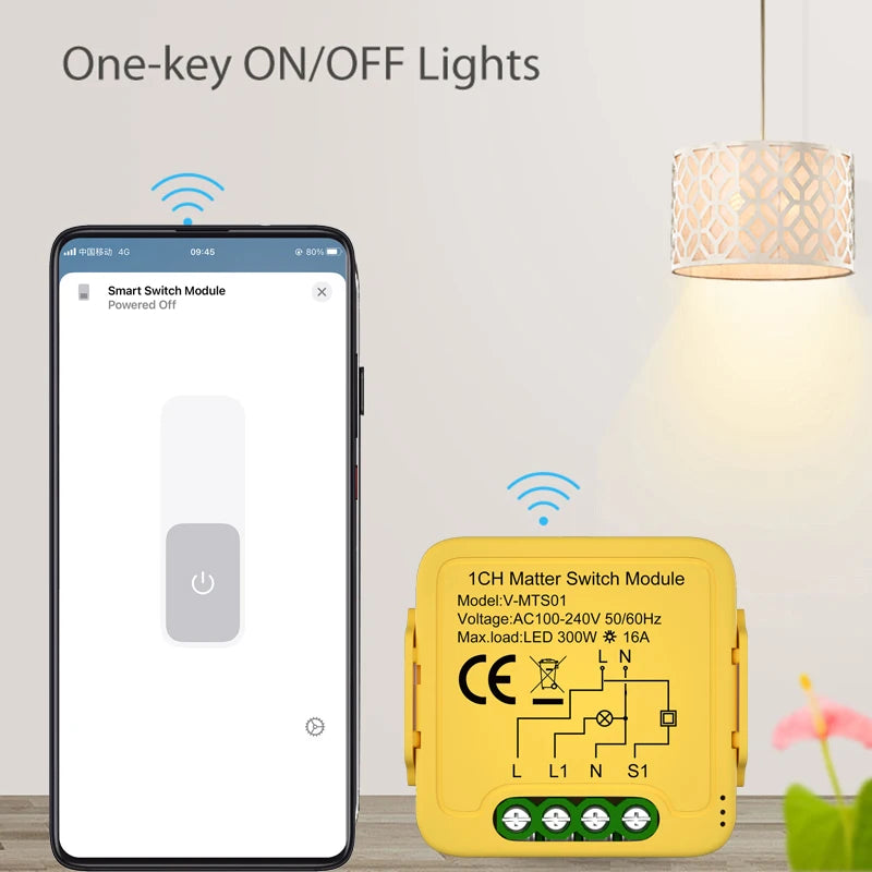 Matter WiFi Smart Switch Module For Home Automation - Smarsty