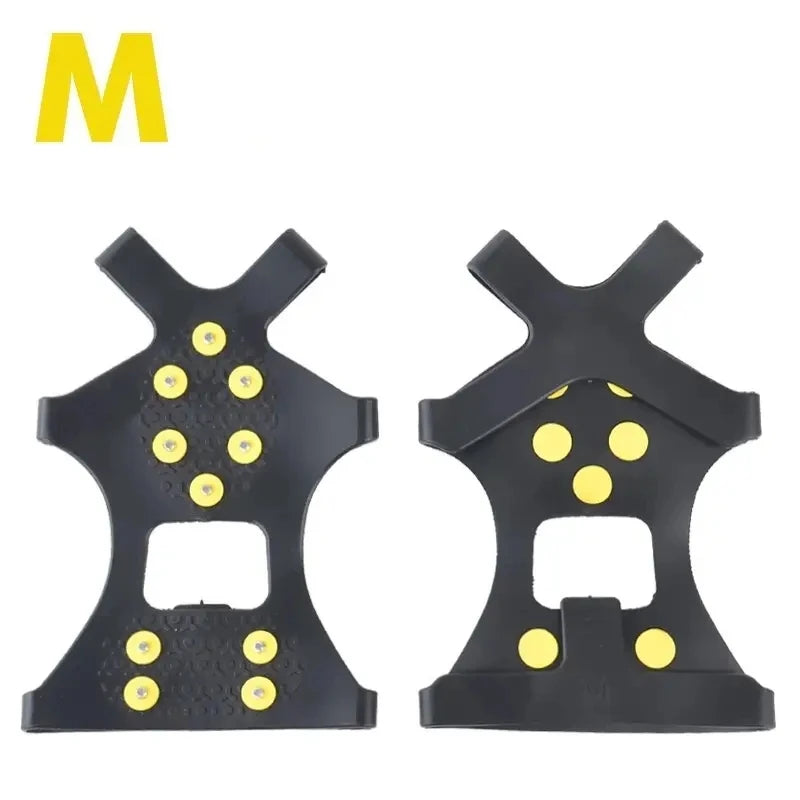 2pcs 10 Steel Studs Crampons Snow Grips Cleats for Ice and Snow Anti-Slip Rubber Traction Cleats Hiking Walking Climbing Jogging - Smarsty