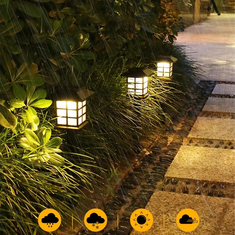 Solar Pathway Lights 2 Pack Waterproof Outdoor Garden Decor - Smarsty