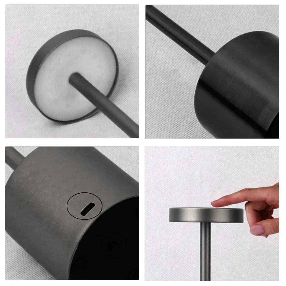 Rechargeable Touch Sensor LED Table Lamp with Adjustable Colors - Smarsty