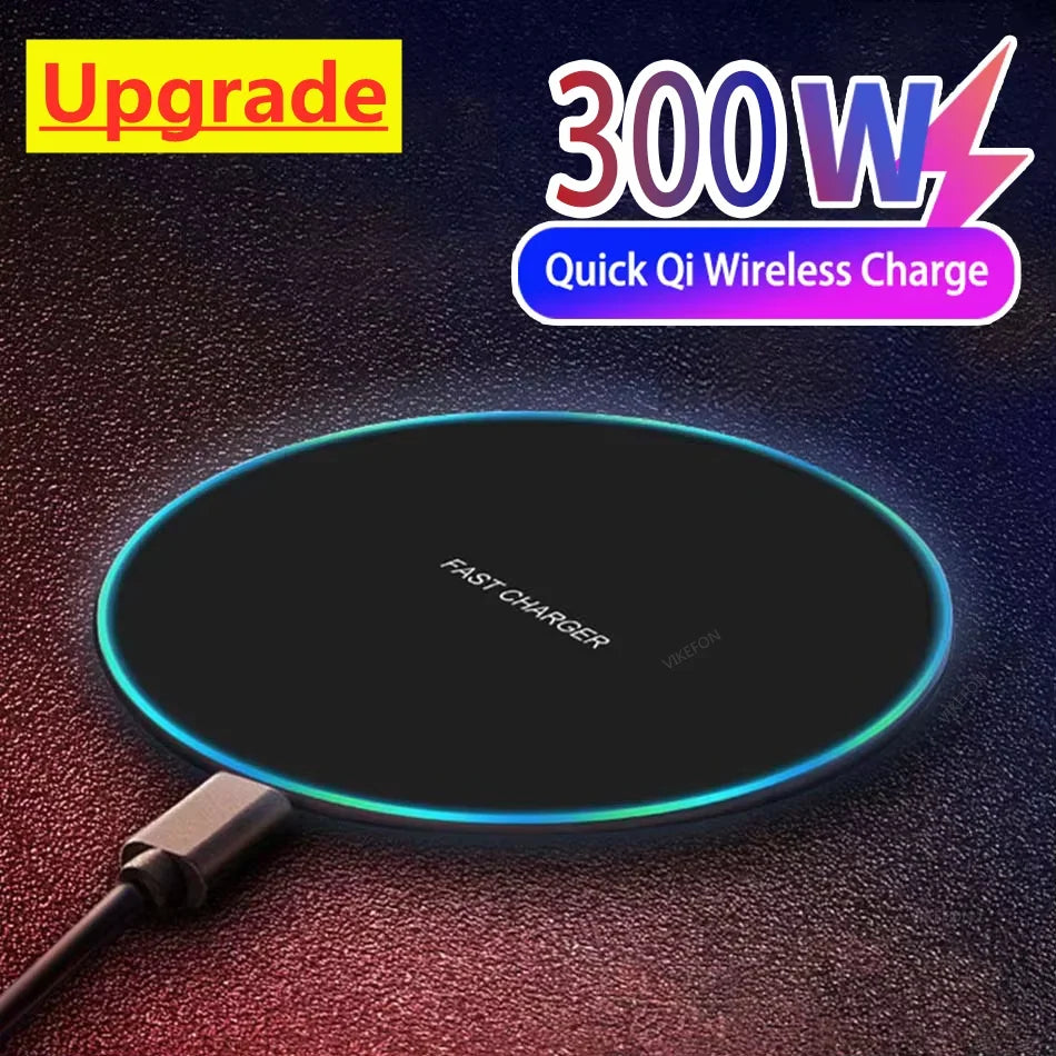 300W Wireless Charger For iPhone 16 15 14 13 Pro Max Induction Fast Charging Pad Dock Station For Samsung S23 S22 Xiaomi Huawei