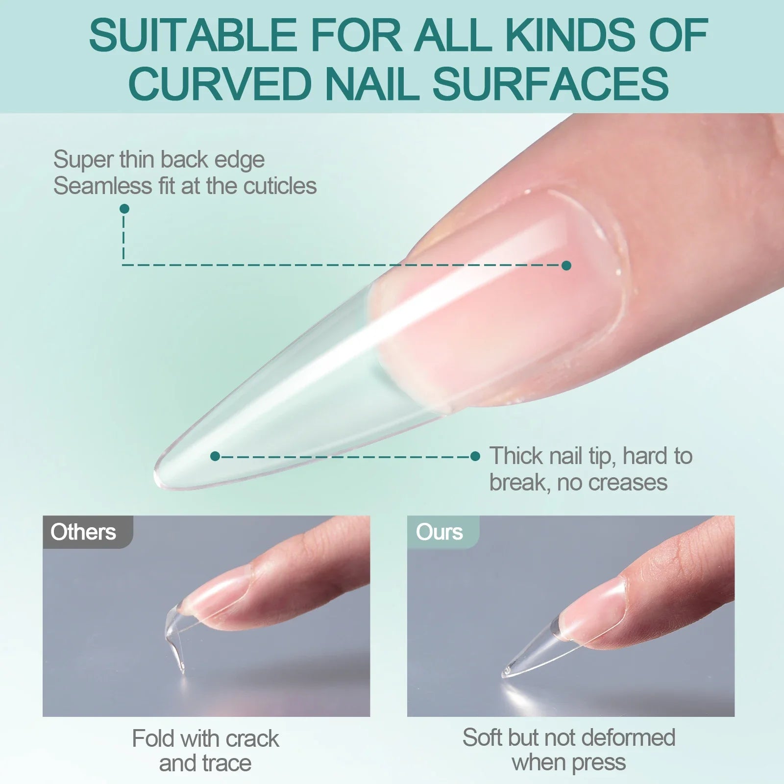 Gel X Nail Tips 120pcs Easy Soak Off Extensions - Smarsty