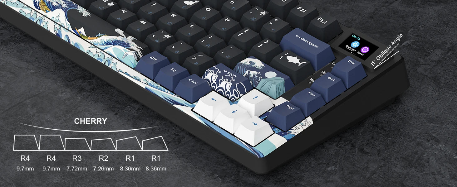 Wired Mechanical Keyboard With OLED Display Hot Swappable