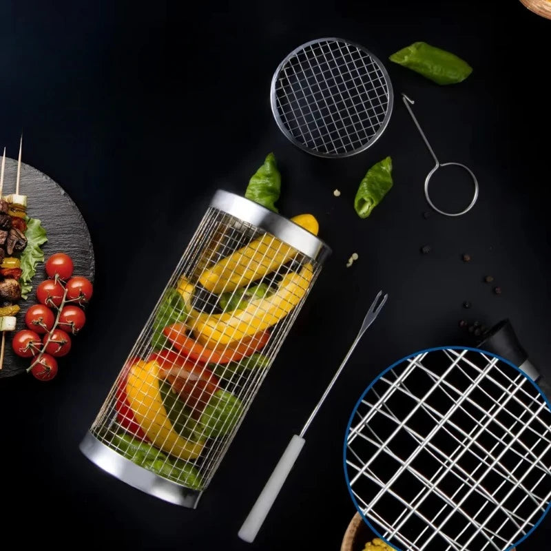 Stainless Steel Barbecue Grill Cage for Easy Smoking - Smarsty