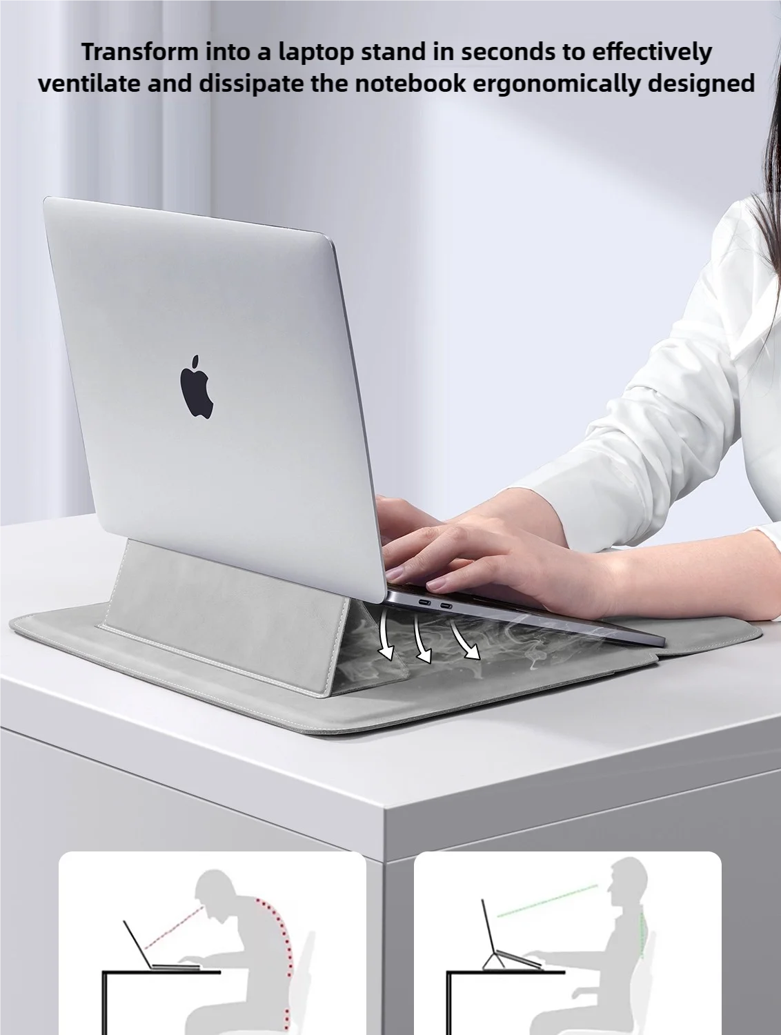 PU Laptop Sleeve 13 To 15 Inch No Zipper CaseGuard