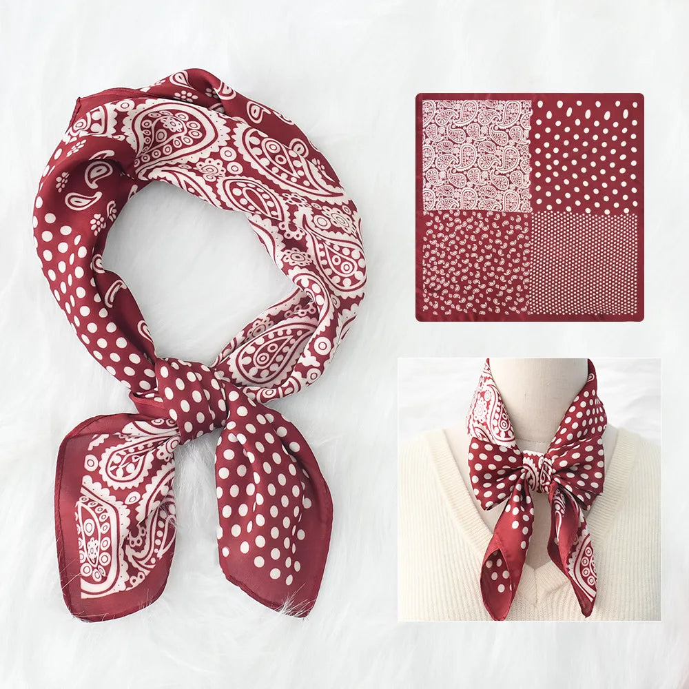 Luxury Women's Silk Scarf Square Neckerchief for Summer - Smarsty