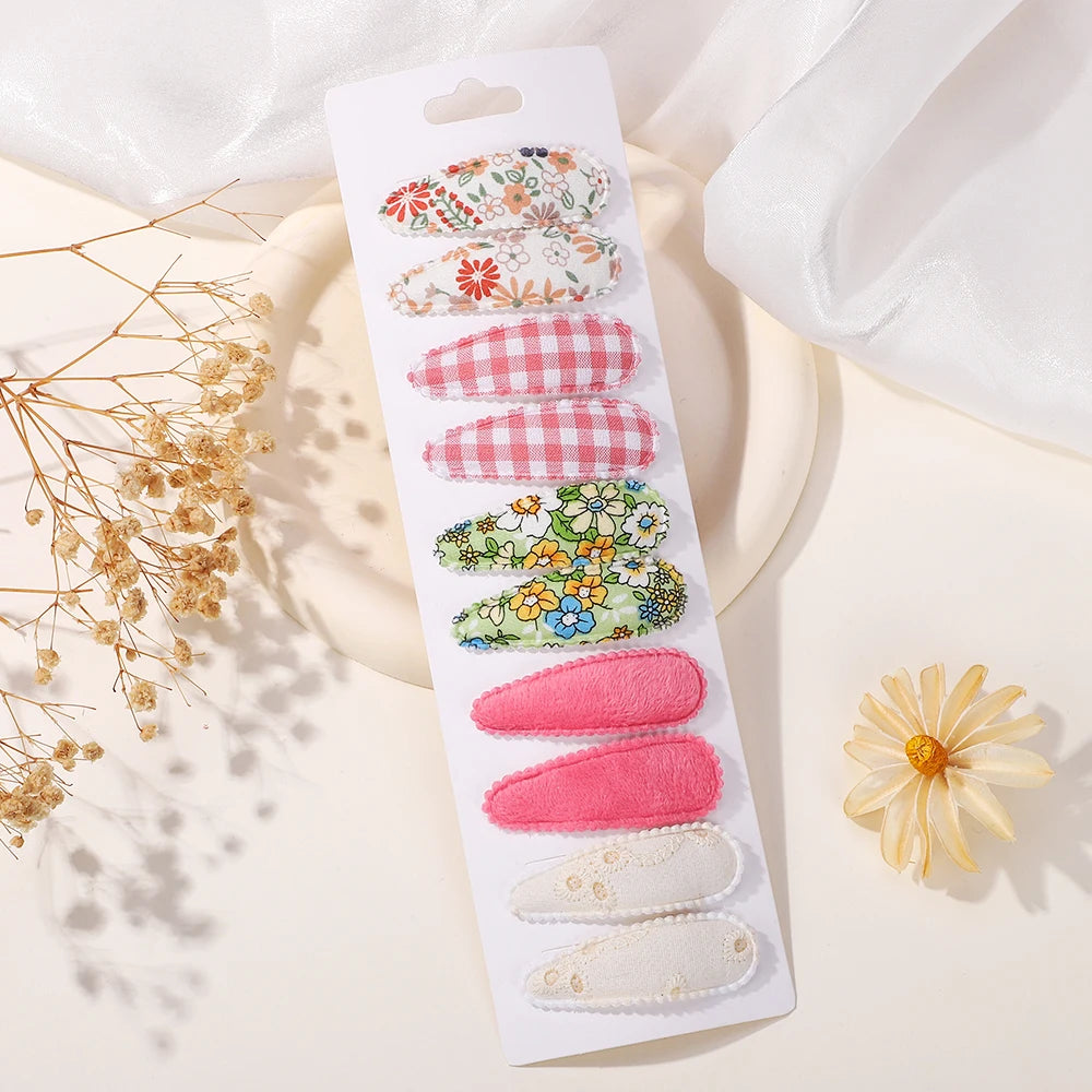 10 Pcs Cotton Alloy Hair Clips for Kids - Smarsty