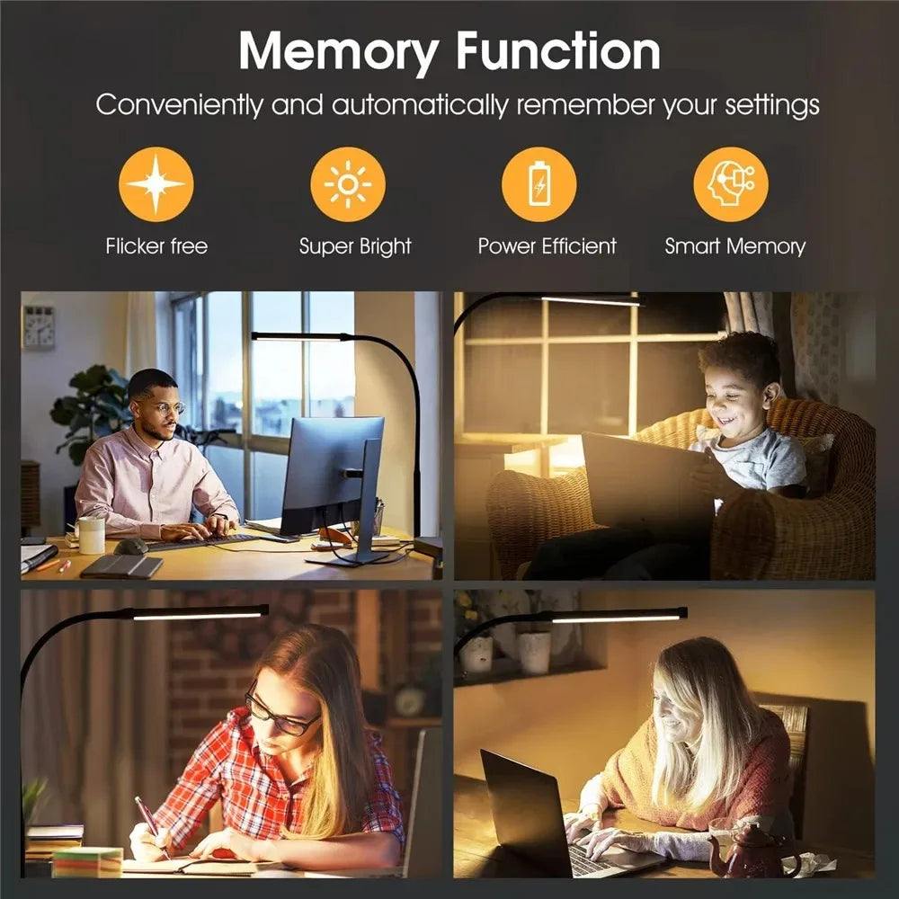 Dimmable LED Clip Desk Lamp for Reading - Smarsty