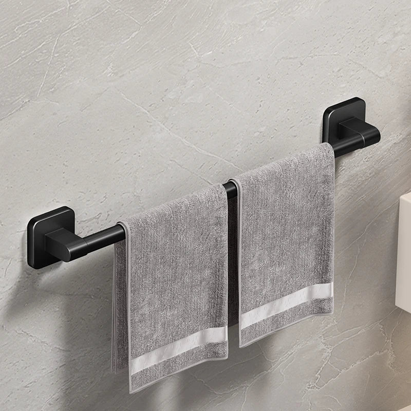 White Self-Adhesive Bathroom Towel Holder Easy Installation - Smarsty