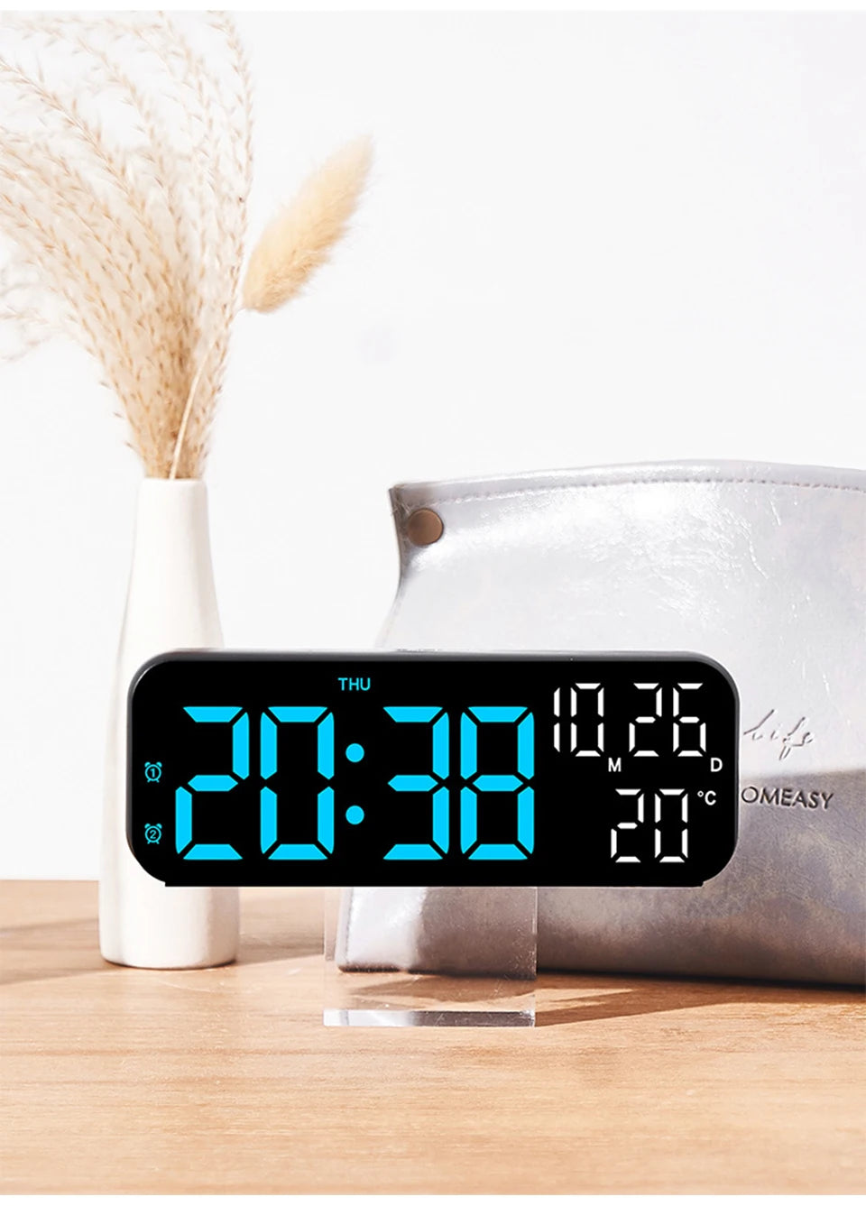 Voice Control Digital Alarm Clock with Temperature Display - Smarsty
