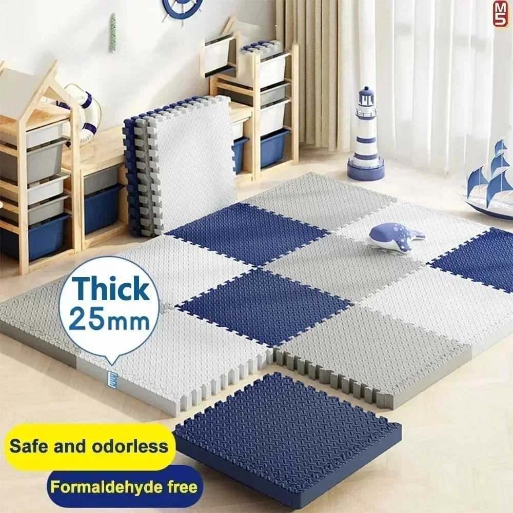 8Pcs/2.5cm Thick Nonslip Baby Crawling Play Mat Soundproof Puzzle Gym Mat for Children's Room and Eco-Friendly Puzzle Mat by Smarsty