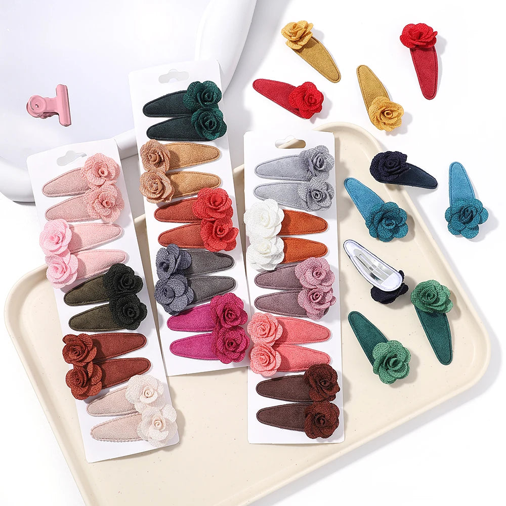 10 Pcs Cotton Alloy Hair Clips for Kids - Smarsty