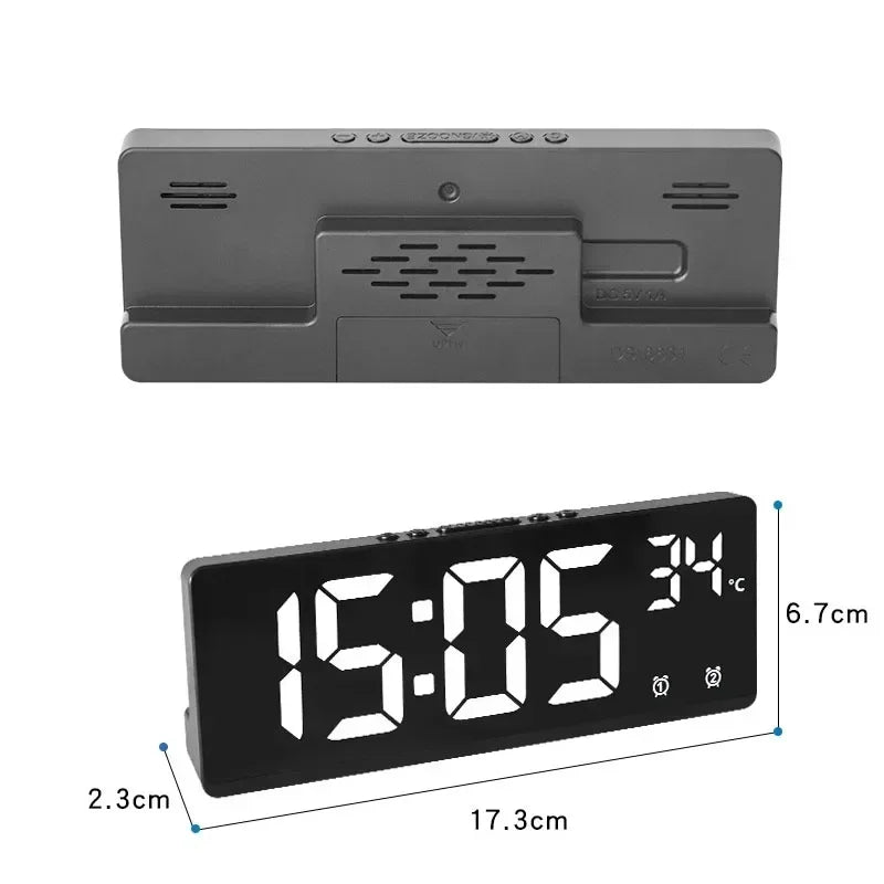 Voice Control LED Alarm Clock with Temperature Display - Smarsty
