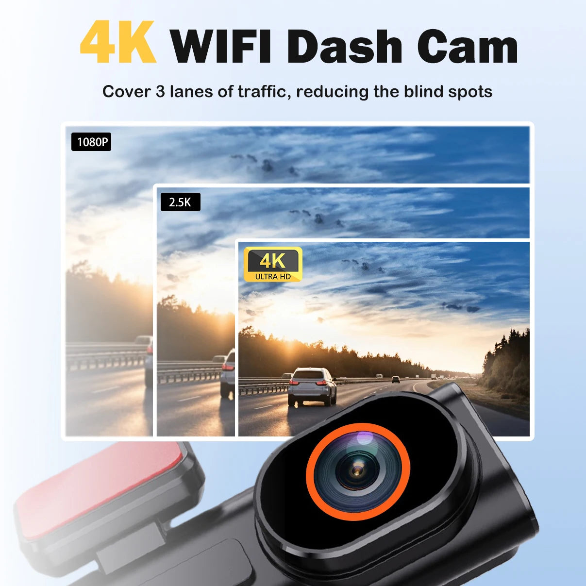 4K Dash Cam Ultra HD Car Front Night Vision Parking - Smarsty