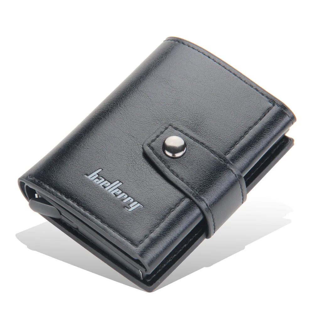 New RFID Men Card Wallets Hasp Small Card Wallets Slim Mini Men's Wallet High Qaulity Card Clip Photo Holder Short Male Purses