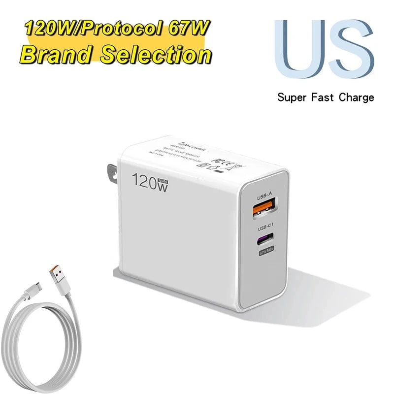 120W USB C Fast Wall Charger With Global Travel Plugs - Smarsty