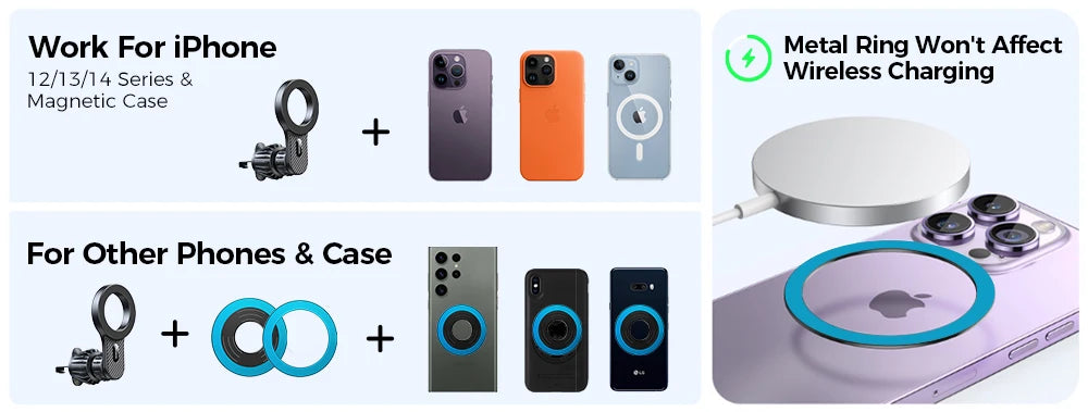 Magnetic Car Phone Holder Universal Air Vent Mount - Smarsty