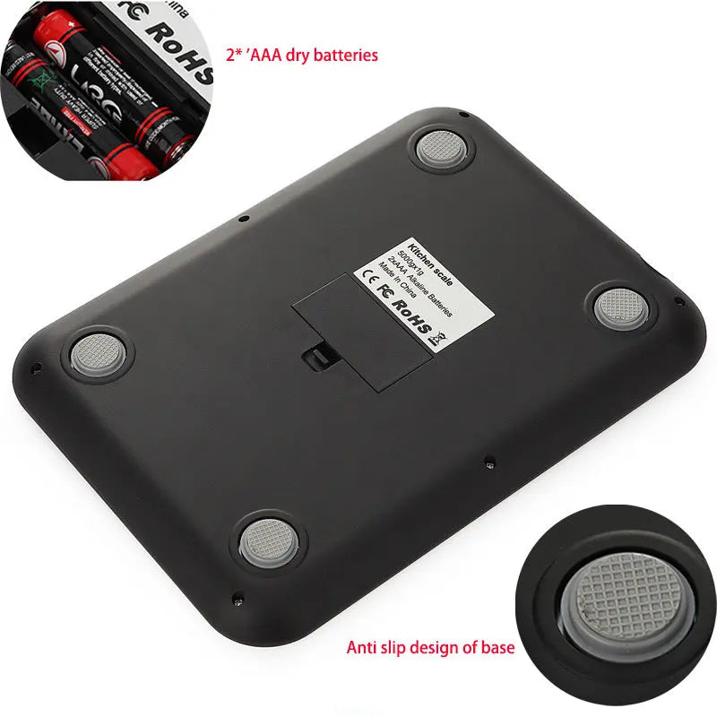 Digital Kitchen Scale 15Kg Stainless Steel Design - Smarsty