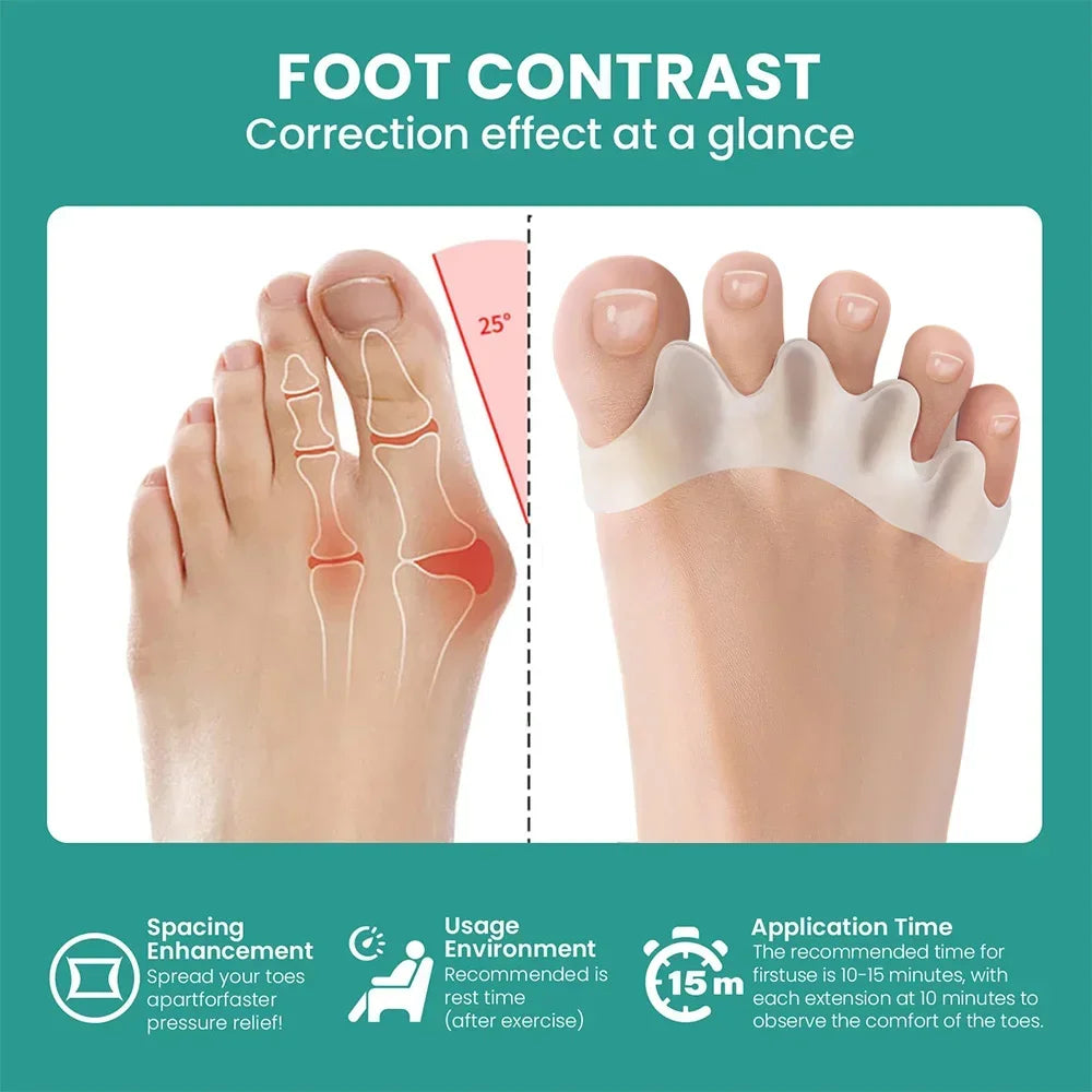 Silicone Toe Separator Bunion Corrector for Foot Care - Smarsty