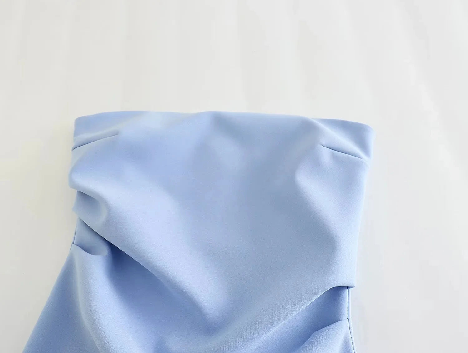 TRAF Dress Women Off Shoulder Corset Short Dresses Ruched Backless Blue Black White Dress Woman Sexy Bodycon Party Dresses - Smarsty