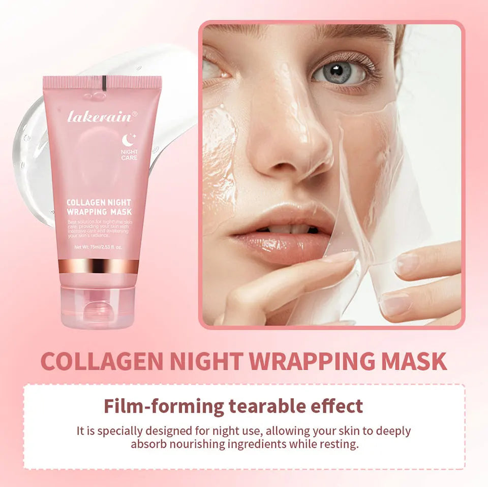Night Collagen Wrapping Mask Rejuvenation Moisturizing Brightening Korean Face Mask Make Glowy Skin Elasticity Facial Mask - Smarsty