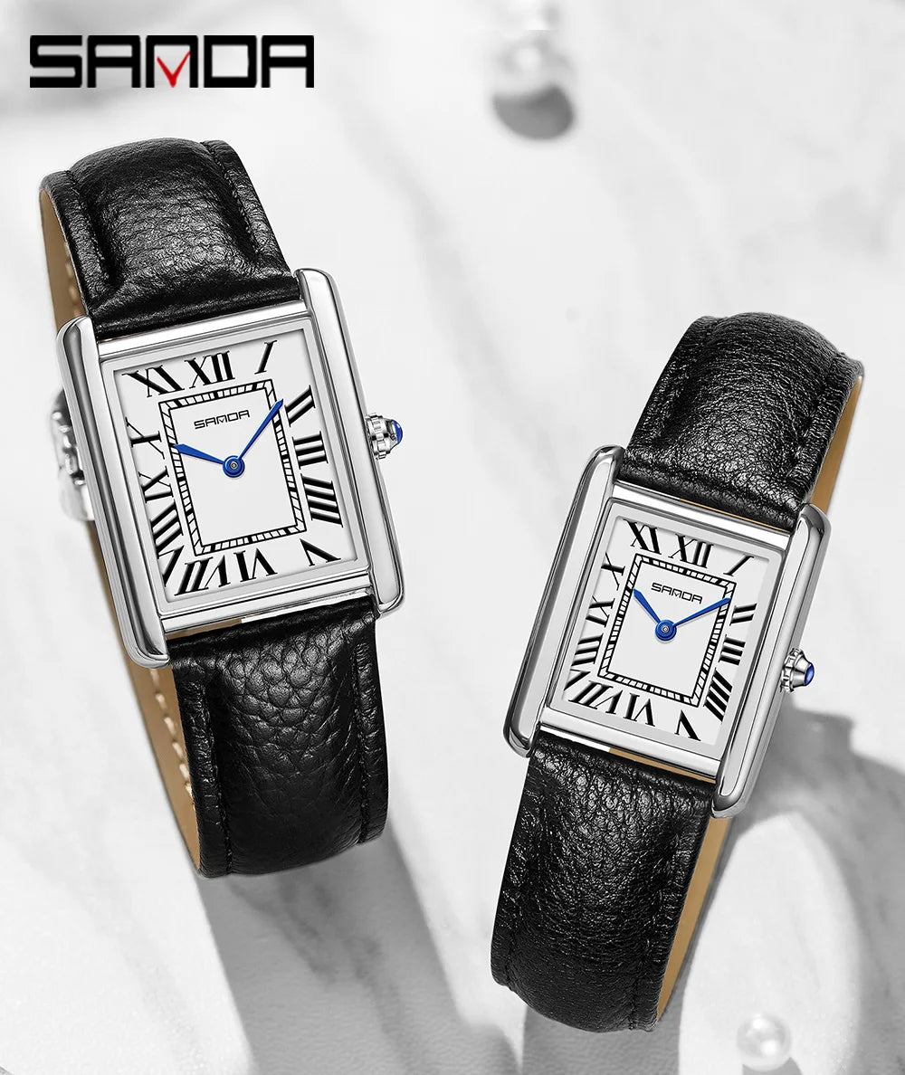 Luxury Waterproof Couple Watch with Leather Strap - Smarsty