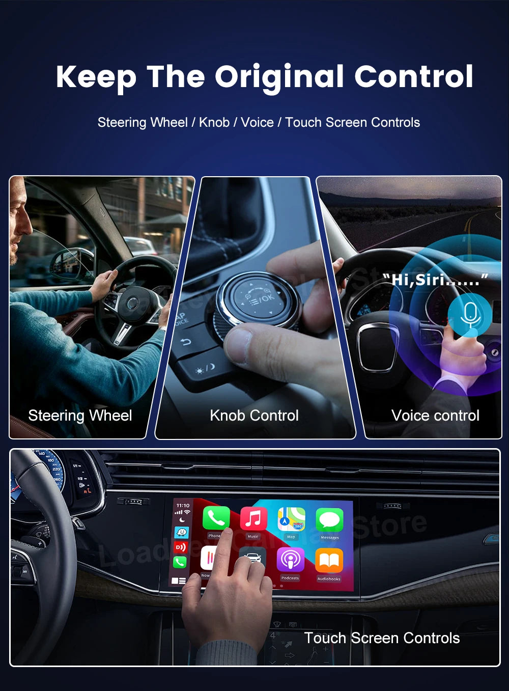 Wireless CarPlay Android Auto Adapter For All Cars Spotify - Smarsty