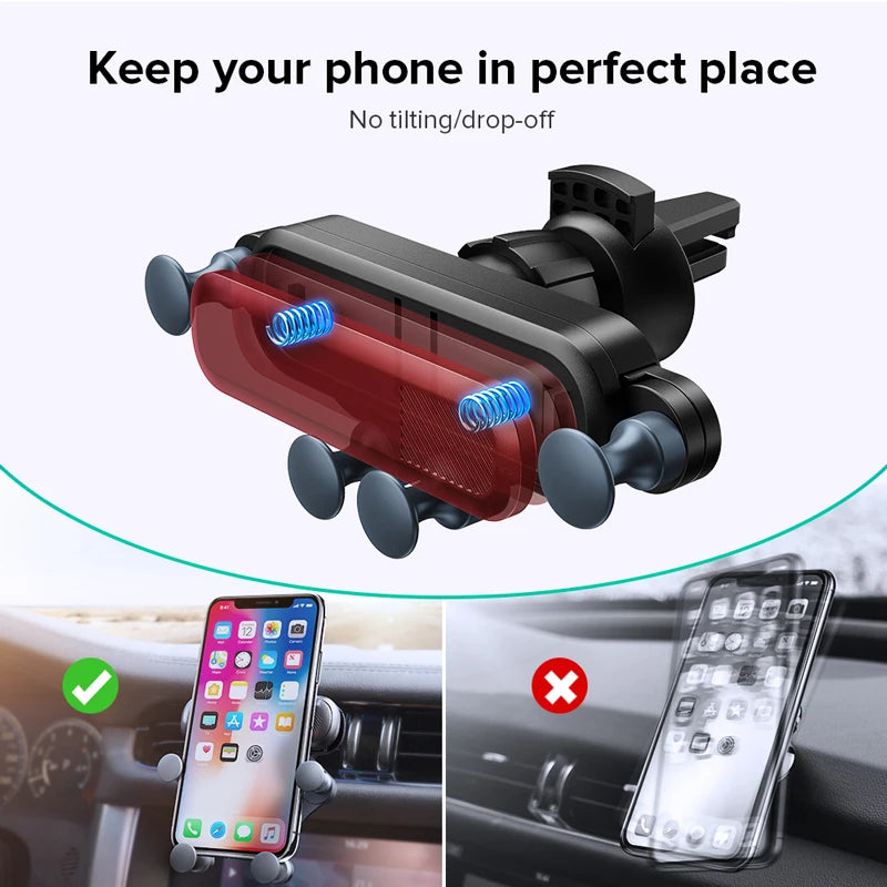 Gravity Car Phone Holder Air Vent Mount For Universal Fit - Smarsty