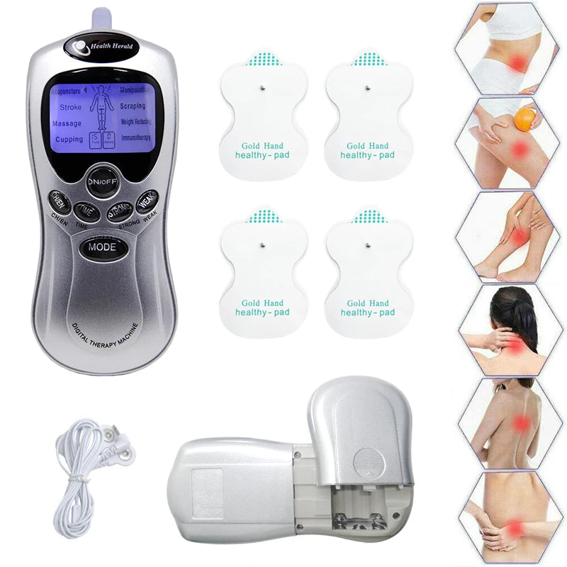 Electric Body Massager with Adjustable Power and 4 Patches - Smarsty