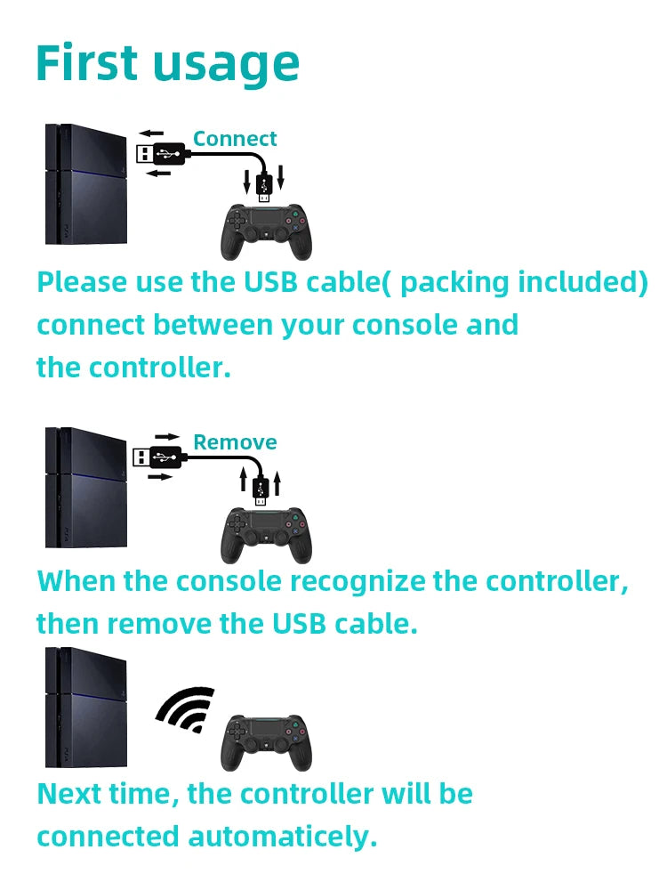 Wireless Bluetooth Game Controller for PS4 with Dual Vibration - Smarsty