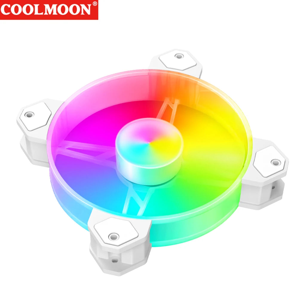 12cm Chassis Cooling Fan 16LED Lamp Beads Silent Chassis Cooler 5V 3PIN ARGB 12V 4PIN PWM Speed Regulation for Desktop Computer