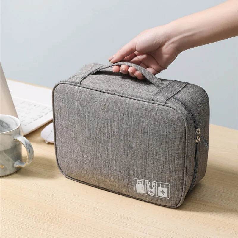 Travel Electronics Storage Bag With High Capacity Cables - Smarsty