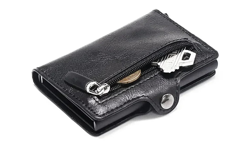 Carbon Fiber Rfid Blocking Men ID Credit Card Holders Wallet Leather Metal Business Bank CreditCard Cardholder Case Carteras