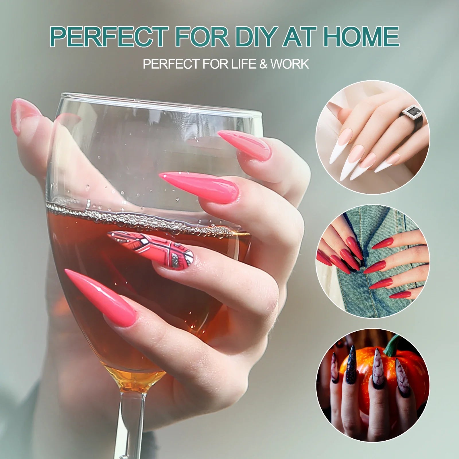 Gel X Nail Tips 120pcs Easy Soak Off Extensions - Smarsty