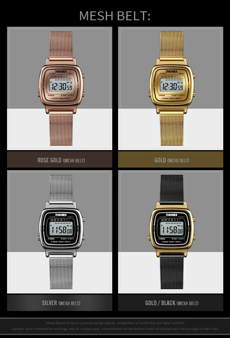 SKMEI 1901 Luxury Waterproof Digital Women's Watch - Smarsty