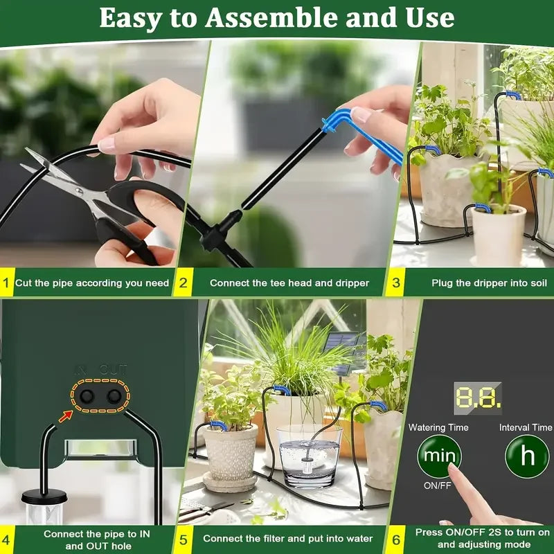 Solar Powered Automatic Drip Irrigation System for Gardens - Smarsty