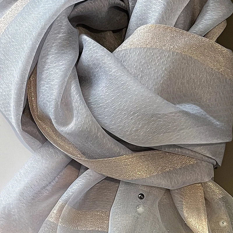 Luxury Women Silk Scarf Lightweight Summer Shawl - Smarsty