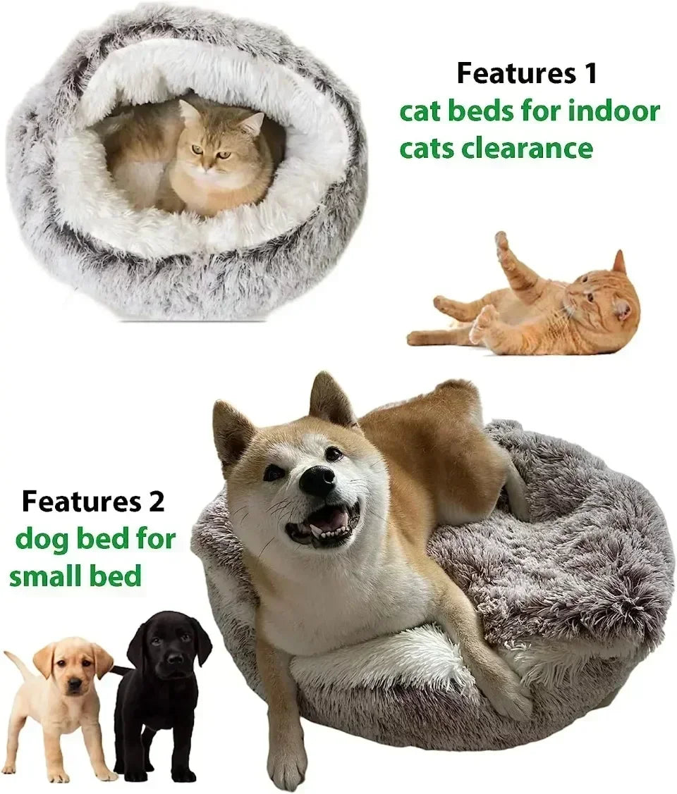 Cozy Plush Cat Bed for Warm Comfortable Sleep - Smarsty