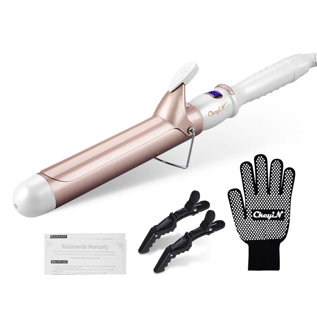 CkeyiN Professional Ceramic Hair Curler Adjustable Temperature - Smarsty